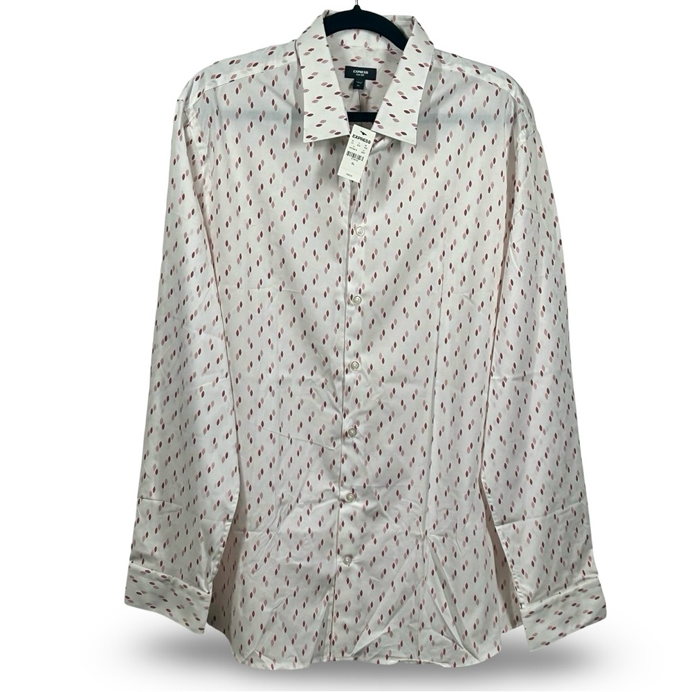Express Slim 1MX Printed Dress Shirt Men's Size XL Career Office Preppy